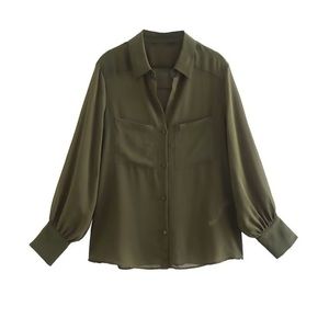 Zara semi sheer blouse